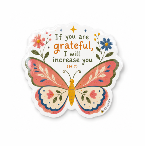 Quran Butterfly Sticker, Islamic Gratitude Gift, Waterproof Vinyl (5.5 cm)