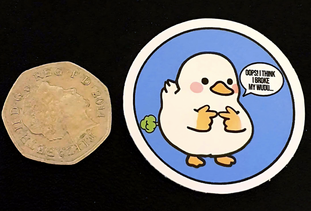 Oops, I Broke My Wudu – Duck Sticker (5 cm) • Waterproof Vinyl - Image 2