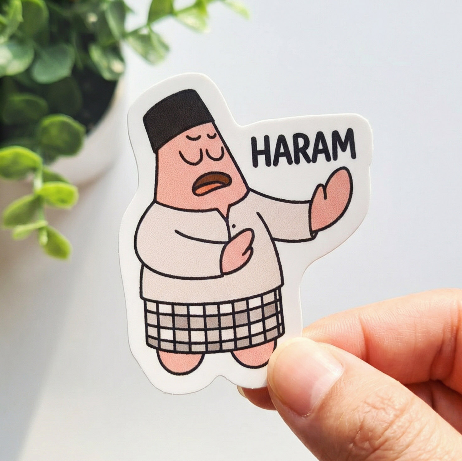HARAM - Muslim Patrick Forbidding The Evil Sticker (5 cm) • Waterproof Vinyl