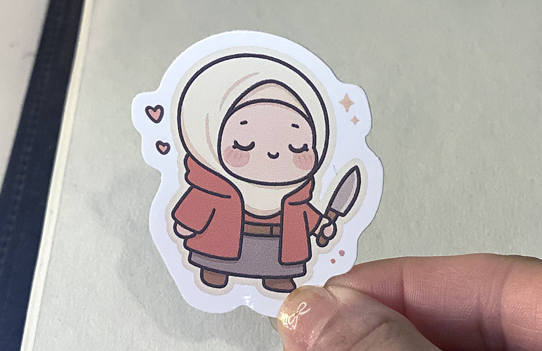 Little Muslimah Foodie Chef – Cute Sticker (5 cm) • Waterproof Vinyl