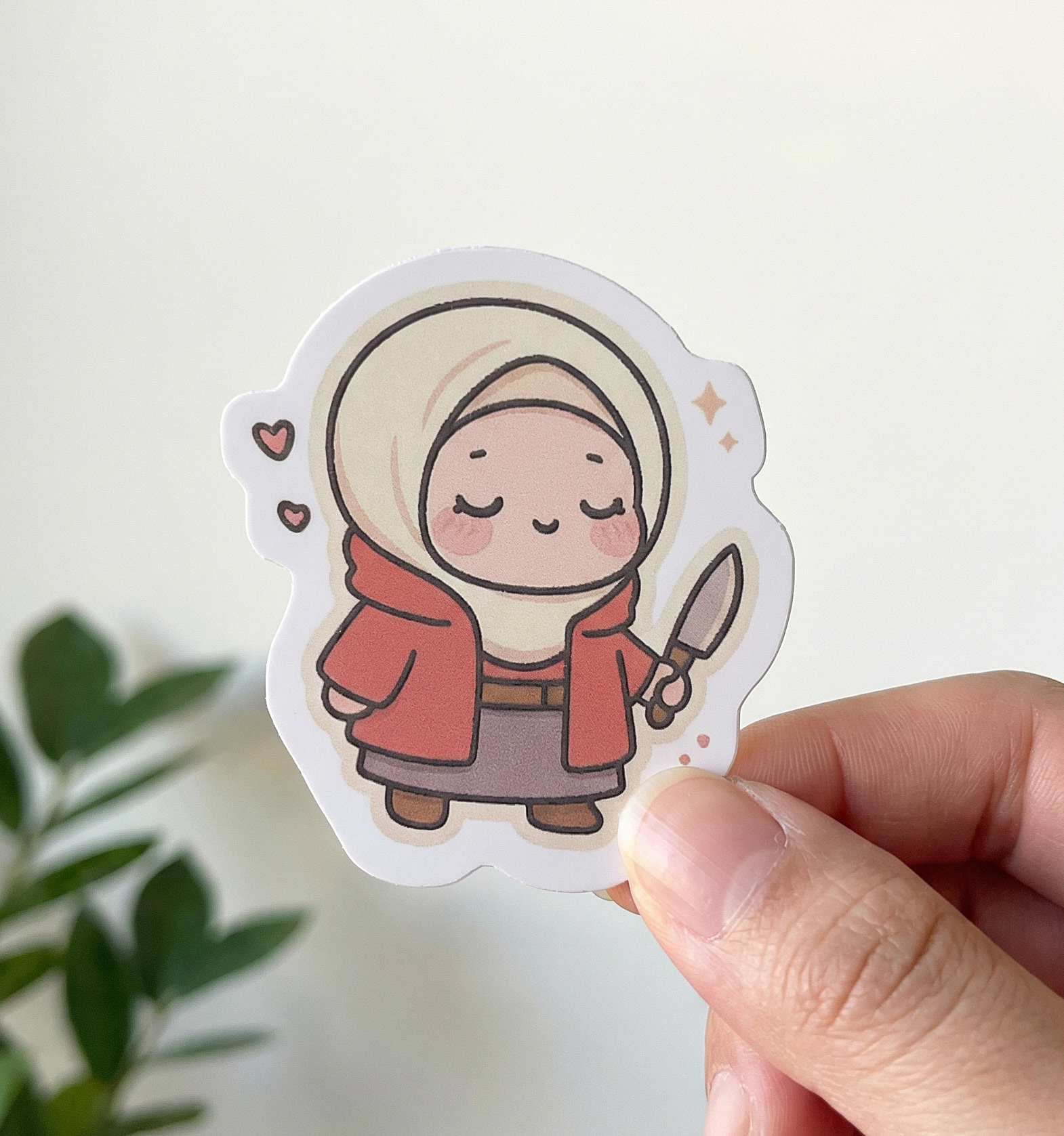 Little Muslimah Foodie Chef – Cute Sticker (5 cm) • Waterproof Vinyl