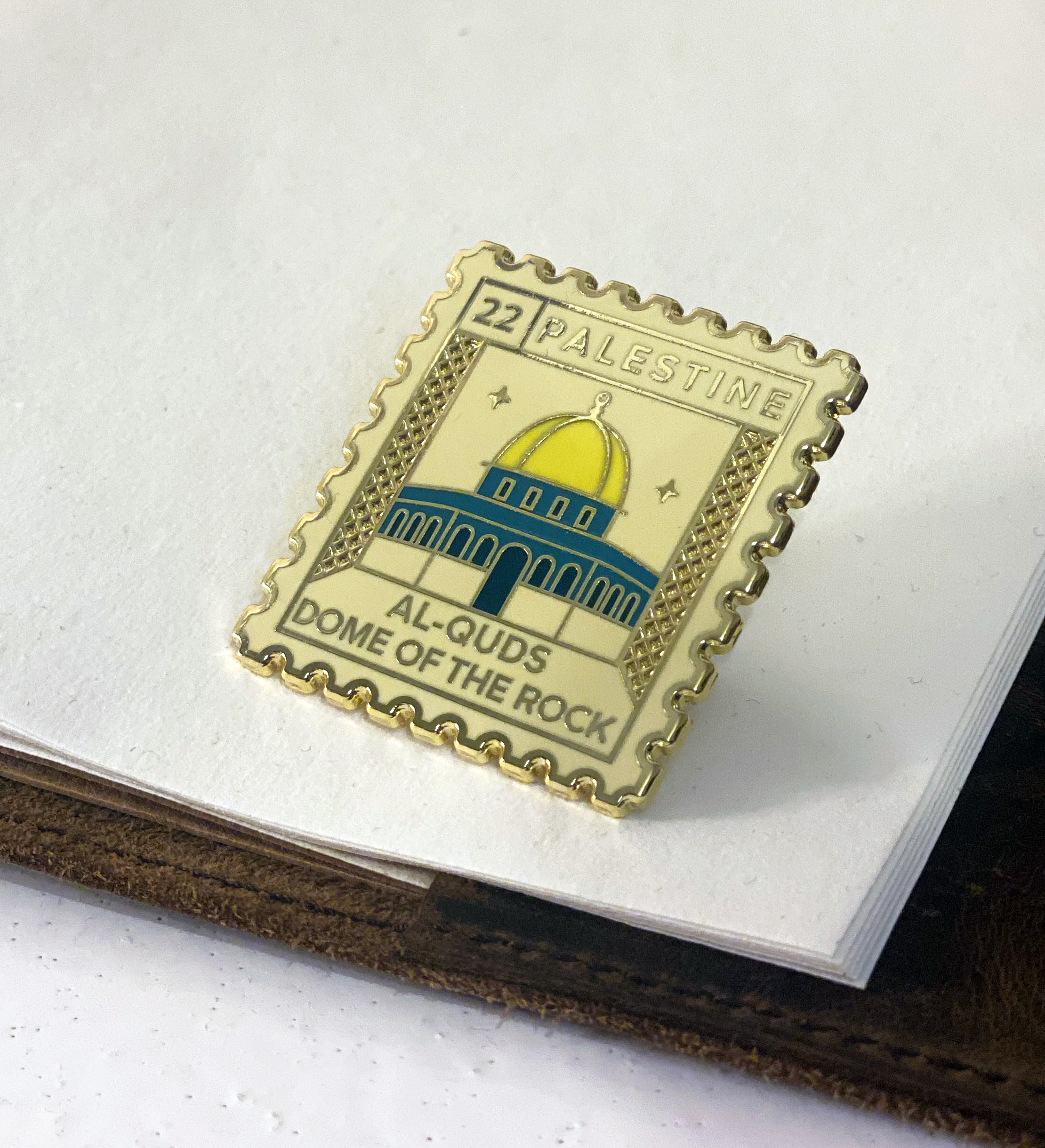 Palestine Al-Quds Dome of the Rock Stamp Enamel pin 4cm - Image 2