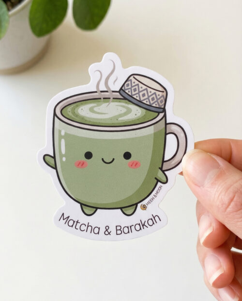 Matcha & Barakah Cute Matcha Cup Sticker (7cm) vinyl sticker