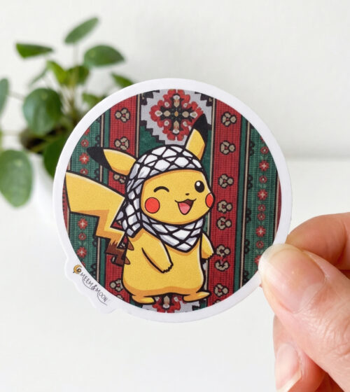 Palestine Keffiyeh Pika (7cm) vinyl sticker