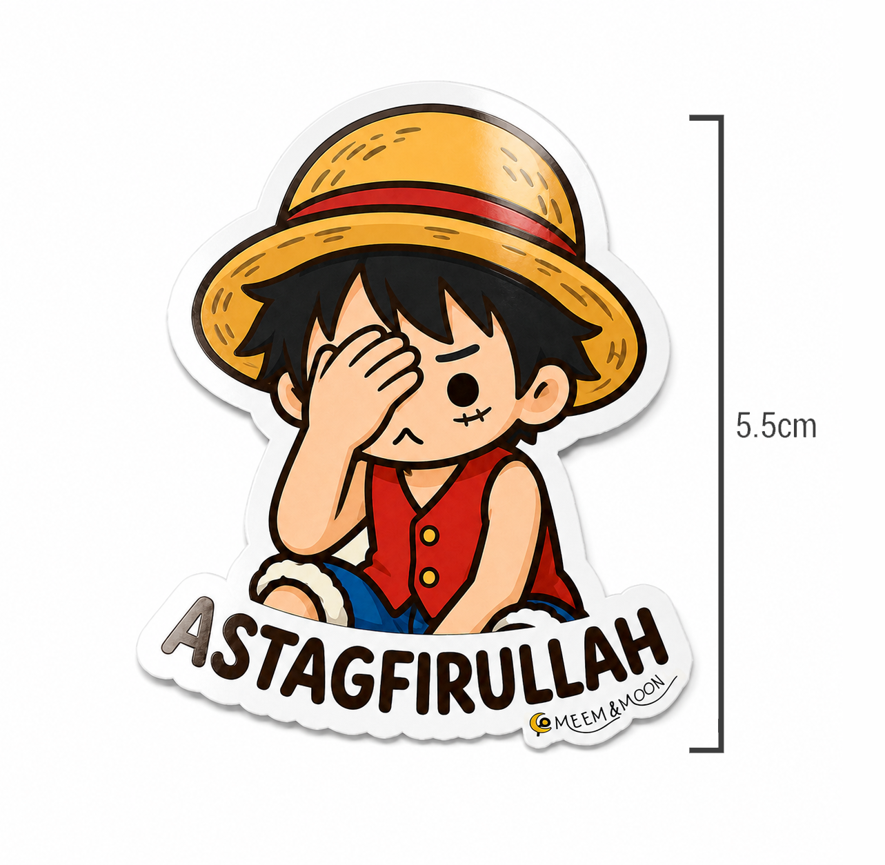 Luffy Astagfirullah | One piece anime (5.5 cm) • Waterproof Vinyl - Image 2