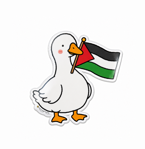 Goose with Palestine flag sticker (5.5 cm) • Waterproof Vinyl