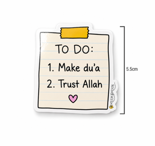 Make Dua, Trust Allah sticky note sticker (5.5cm) • Waterproof Vinyl