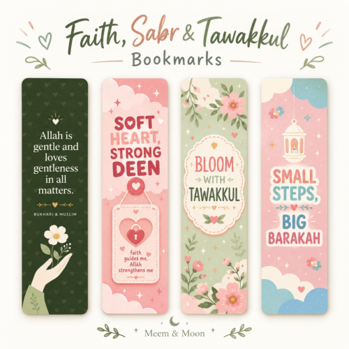 Faith, Sabr & Tawakkul Bookmarks - Choose Your Design