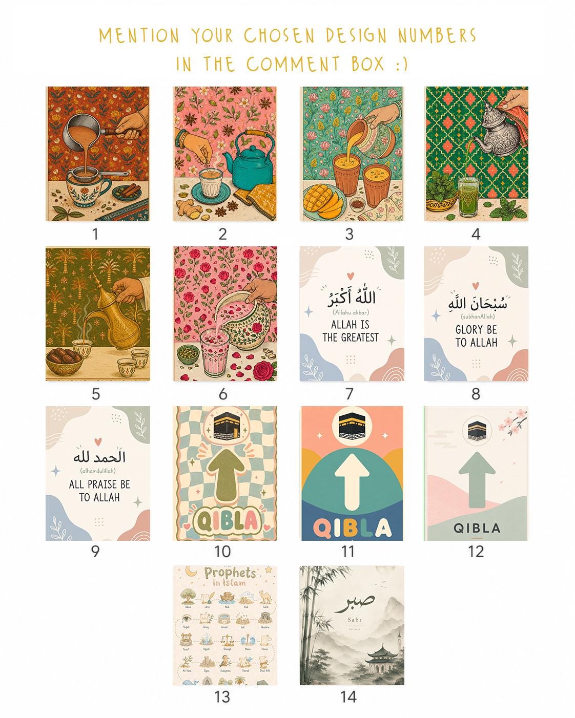 Build Your Own Print Bundle - Any 2, 3, 4 or 5 Islamic Art Prints, Unframed A4 A5 Bundle, Choose Your Own Muslim Wall Art Set - Image 5
