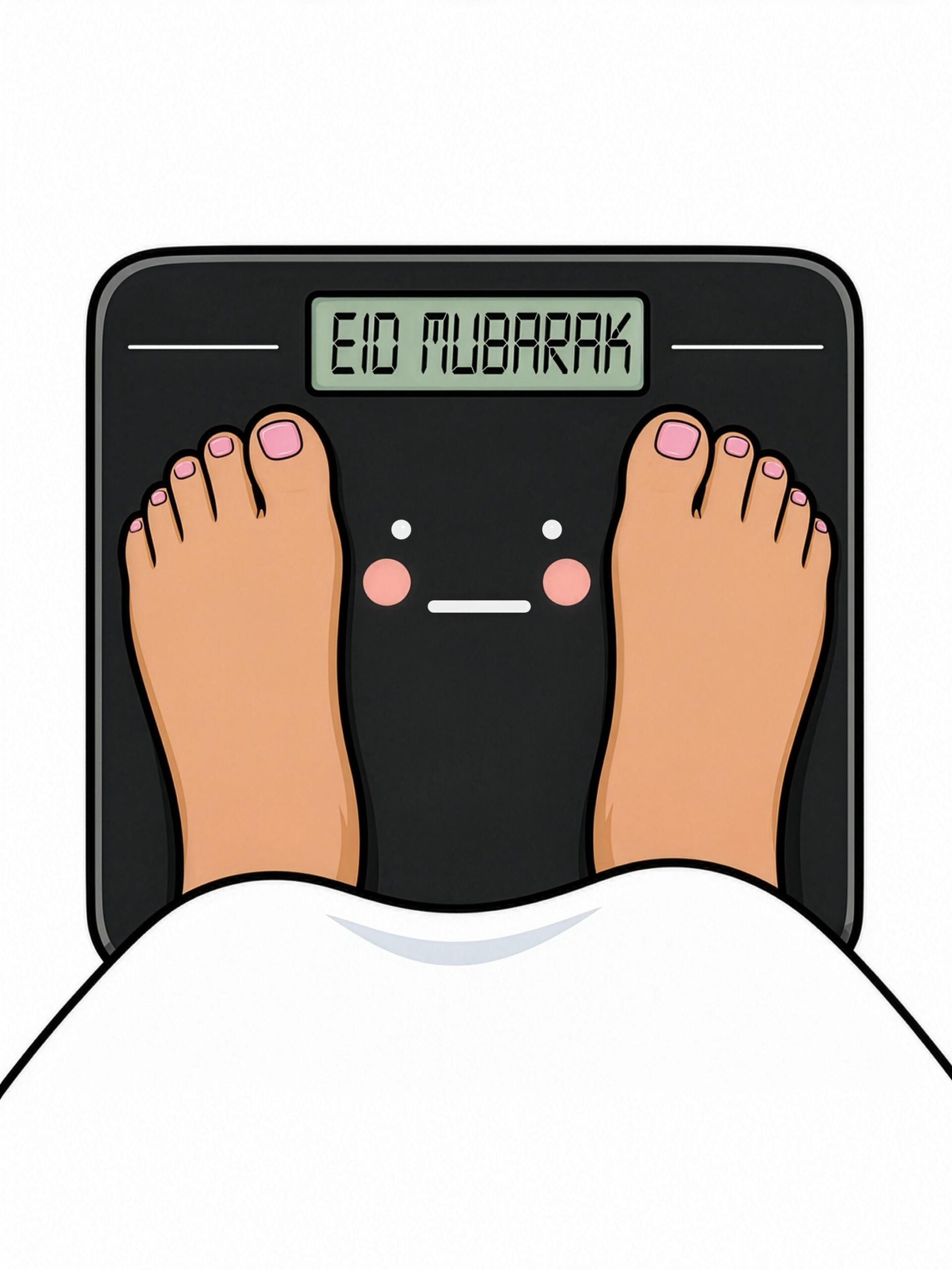 Eid Mubarak - Weighing Scales - A6 Card, Handmade Funny Muslim Eid Card, Greeting Card UK - Image 2