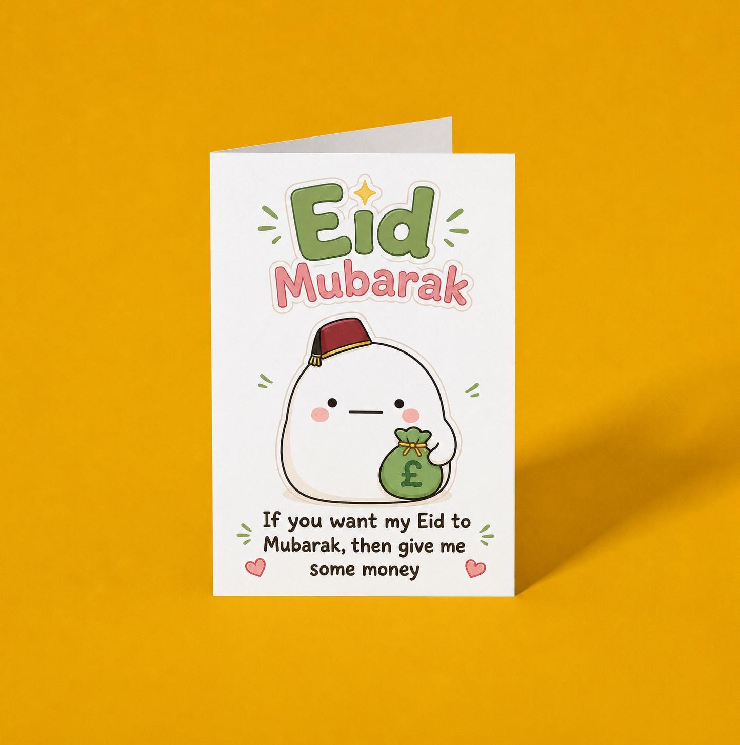 If you want my Eid to Mubarak, then give me some money - A6 Card, Handmade Funny Muslim Eid Card, Greeting Card UK