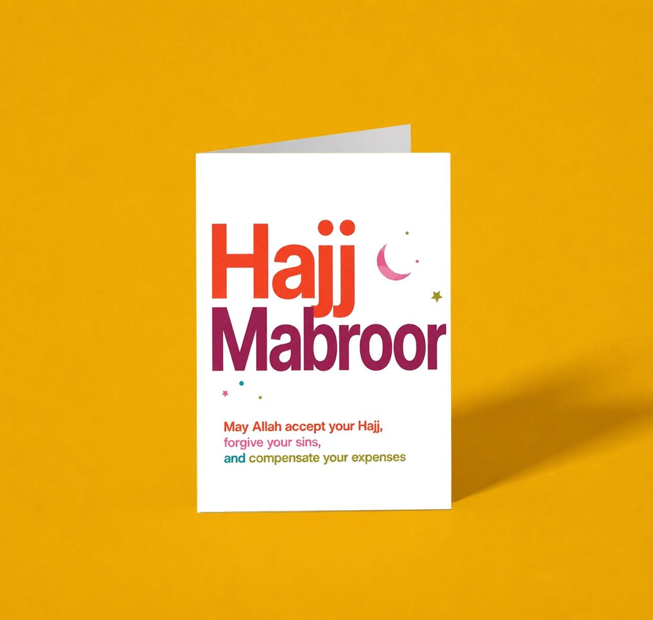 Hajj Mabroor - A6 Greeting Card, Handmade Islamic Hajj Card, Muslim Pilgrimage Congratulations Card, Printed in UK