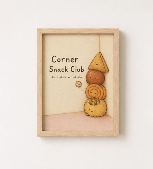 Corner Snack friends | Desi South Asian scaks | Wall Art Print, Unframed A4 A5